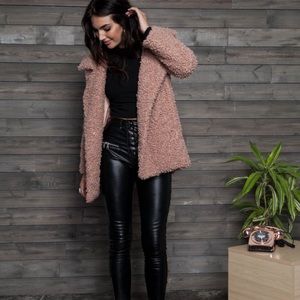 Pink Faux Fur Coat